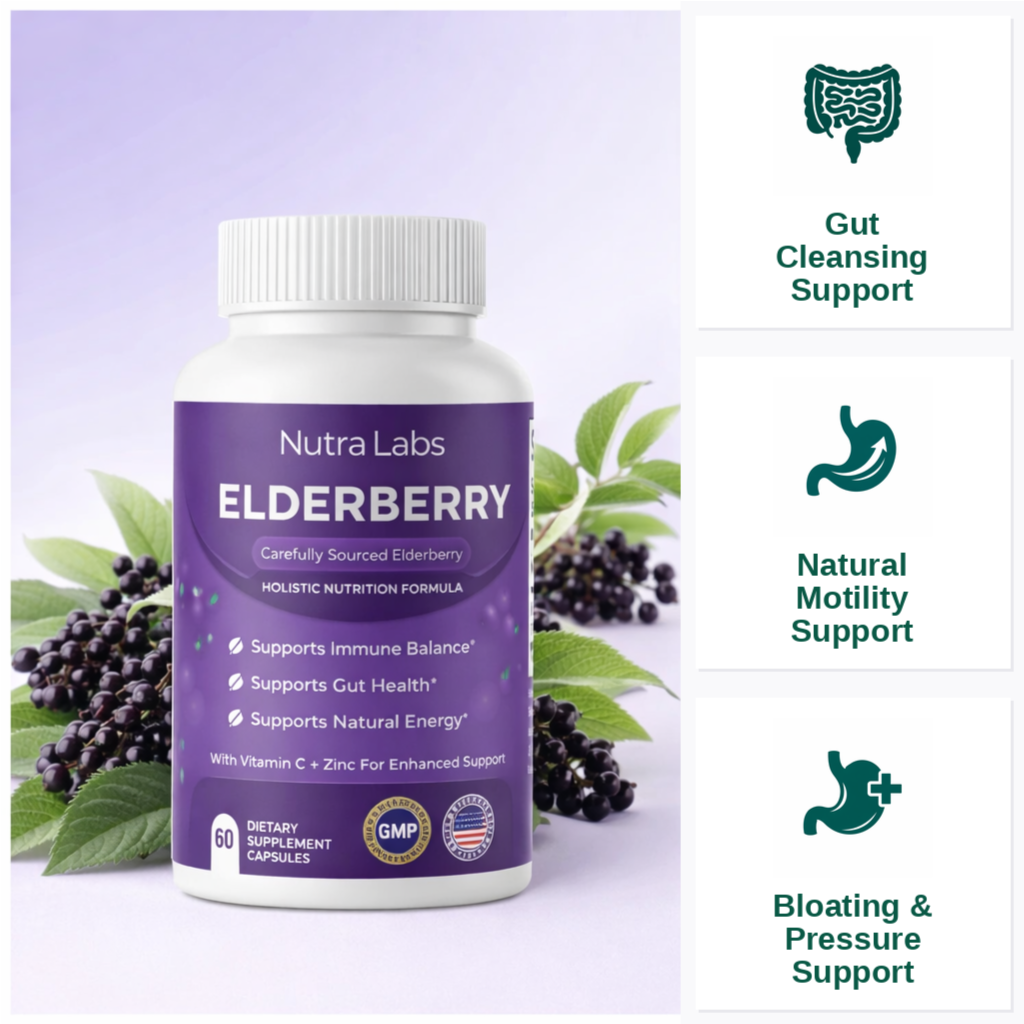 Nutra Labs™ Gut Support Complex with Elderberry, Zinc & Vitamin C